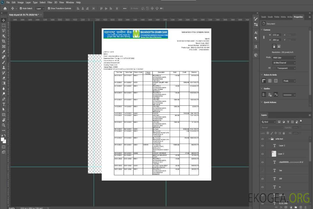 Modèle de relevé bancaire Inde Maharashtra, format Word et PDF, 2 pages template Modèle de relevé bancaire Inde Maharashtra, format Word et PDF, 2 pages template